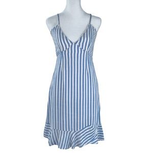 Sim & Sam fit and flare mini summer dress blue and white stripes